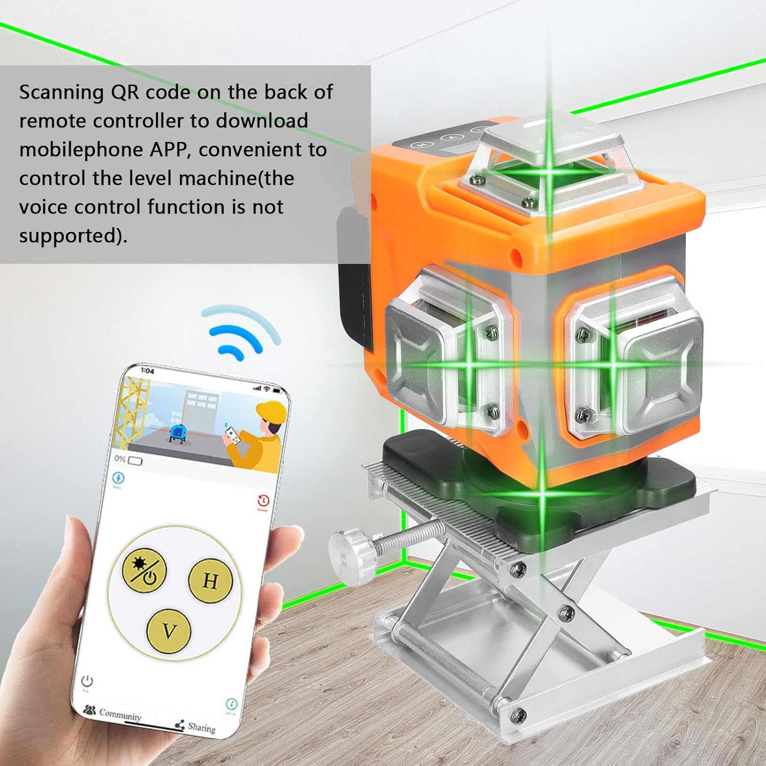 Multifunctional 16 Lines Level 3° Self-Leveling Function Leveling Omnidirectional Ground Wall Sticker Vertical Horizontal Oblique Line