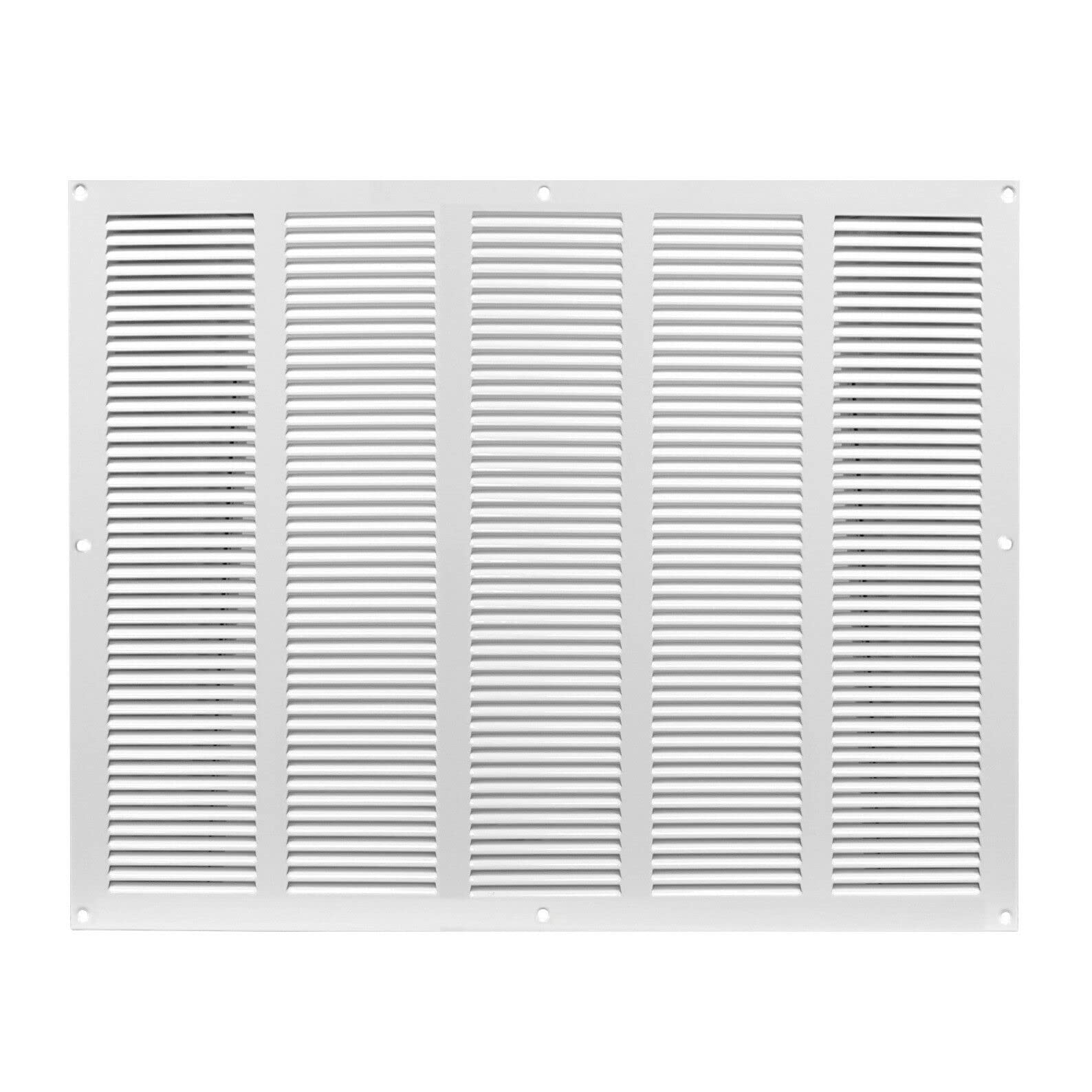 Prostko Ltd White Prostko Metal Air Vent Grille / 500Mm X 400Mm / With Fly Screen – Anti Insect Mesh/Modern Rectangular Flat Louvre Duct Cover