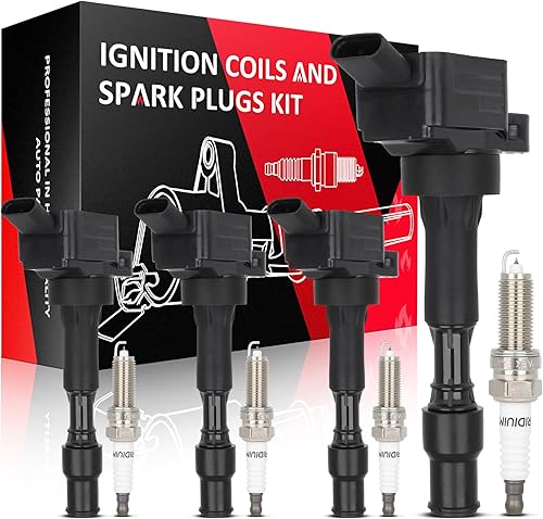 Vista 921 de SCITOO 1 bobinas de encendido con 4 bujías de iridio para Chevrolet 2011-2015 Cruze 1.4L 2016 Cruze Limited 1.4L 2012-2020 Sonic 1.4L 2013-2021 Trax