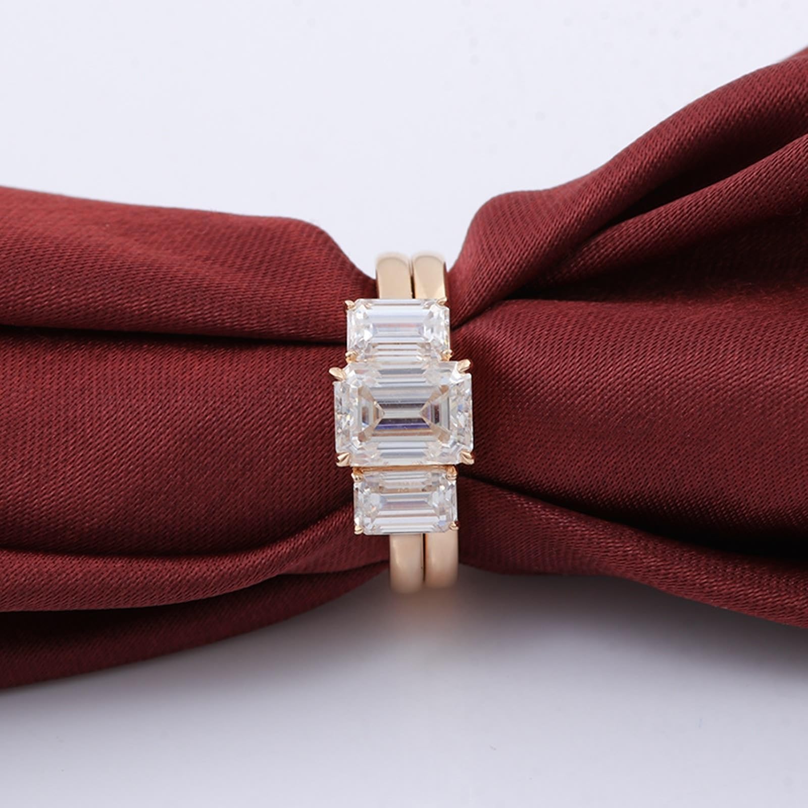 Wycian Anillo Moissanita Mujer Anillo De Compromiso Mujer Oro 9K Apilamiento con Moissanita Tamaño 18,5 Moda Para Hermana Día De San Valentín Joyas