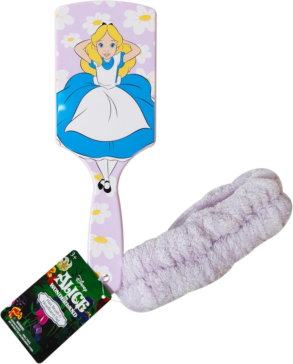 LUV HER Kids Hair Brush & Spa Headband Set for Girls - Features Disney Alice in Wonderland - Fun Grooming Kit for Detangling, Styling & Skincare - Soft & Stretchy One Size, Ages 3+ - Image 8