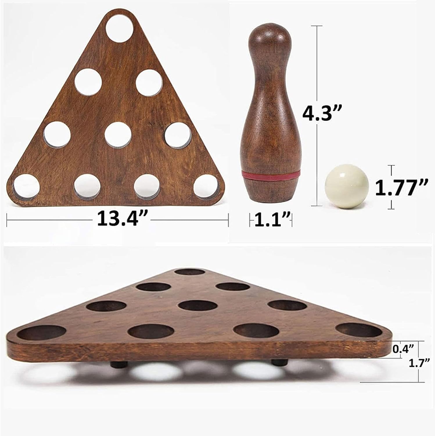 10 Pieces Shuffleboard Bowling Pins Wood for Shuffleboard Table for Activity