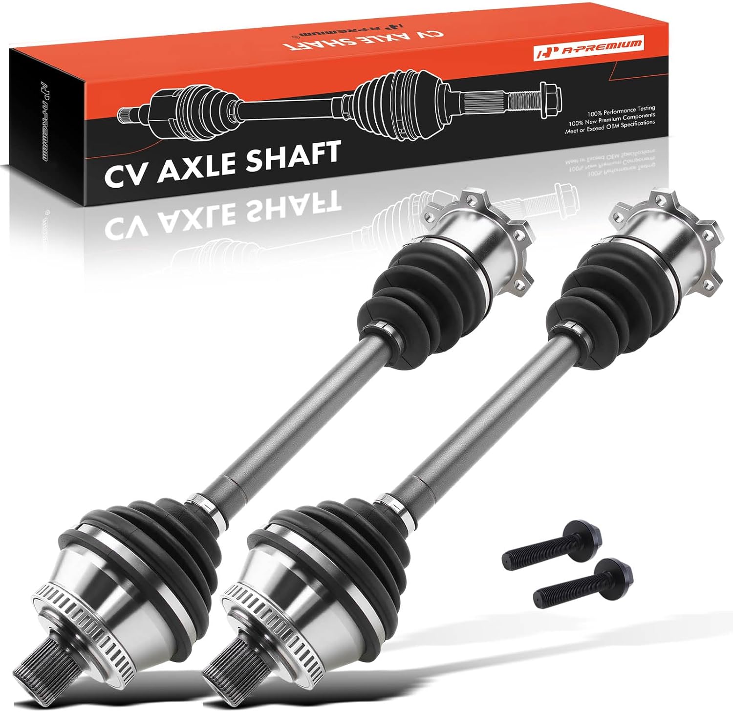 A-Premium Pair (2) Front CV Axle Shaft Assembly Compatible with Audi A4 2002-2009 Automatic CVT Transmission, A4 2002-2004 Automatic Transmission, Driver and Passenger Side