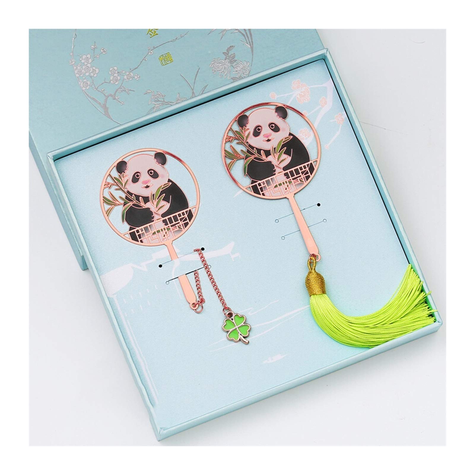 Lesezeichen Metall Panda Bookmark - Exquisite niedliche Lesezeichen Runder Metall Lesezeichen mit Ketten und Quasten Leser Frauen und Kind Buch Markierungen (Color : B)