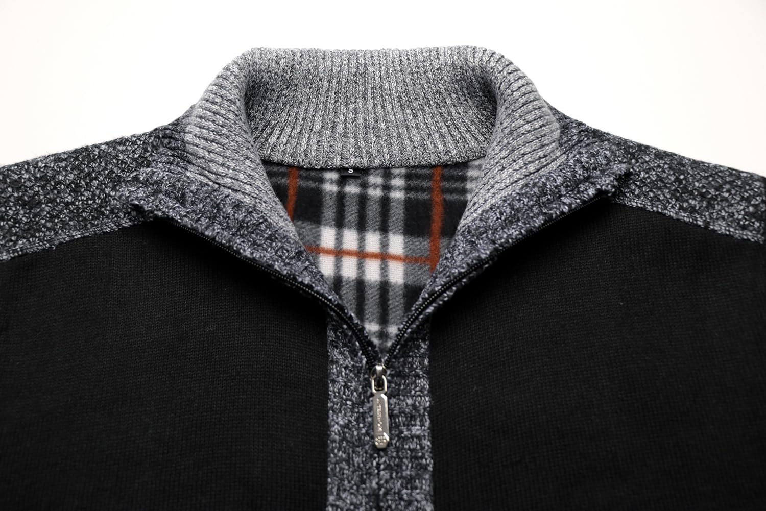 Cardigan da Uomo Lavorato a Maglia con Cerniera Intera Giacca Stand Collare Classico Felpa Manica Lunga Giacca Pullover con Zip Invernale