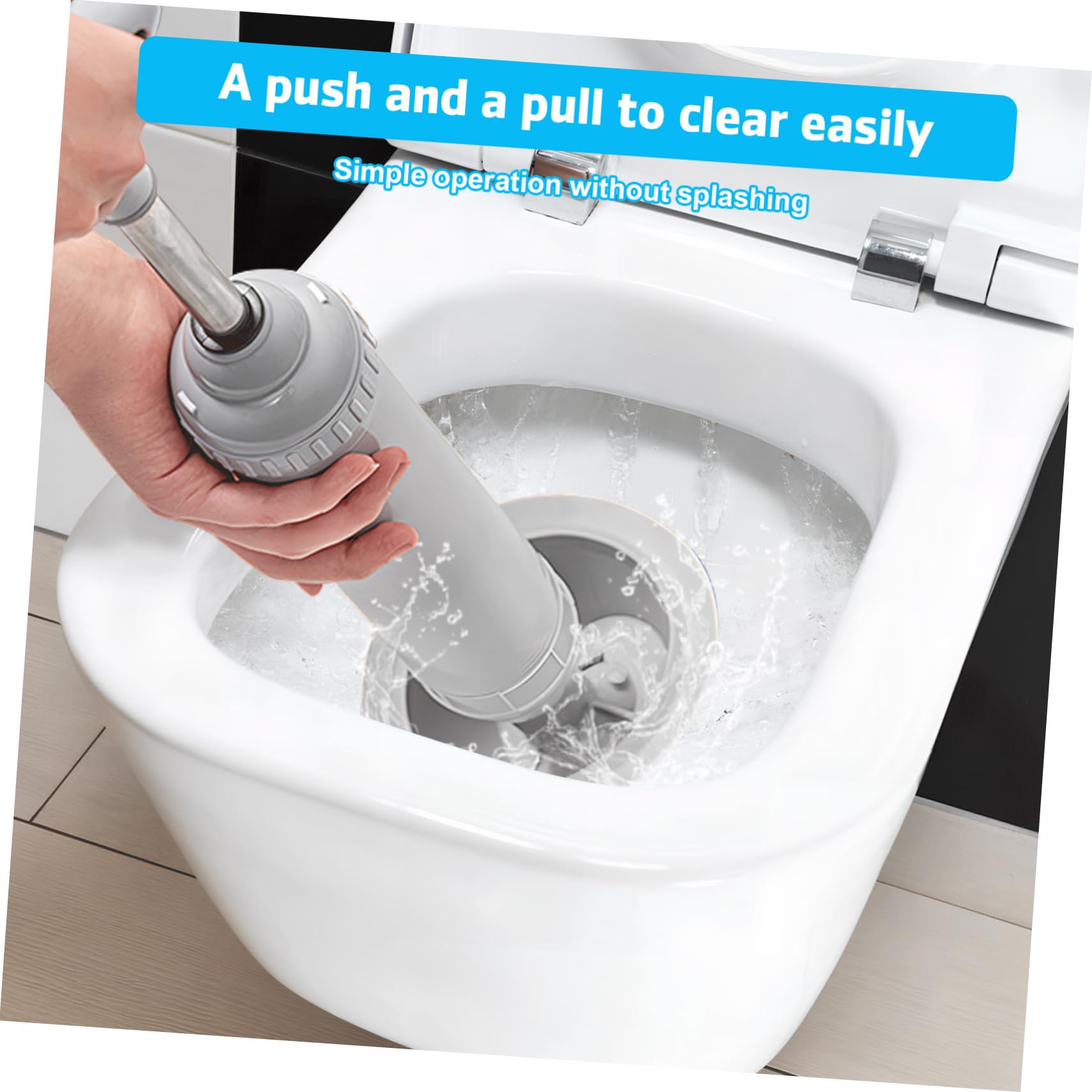 Veemoon Stura WC a Pressione, Sturalavandini ad Aria in Acciaio Inox e Pp, per Bagno e Cucina, Facile da Usare per WC e Vasca