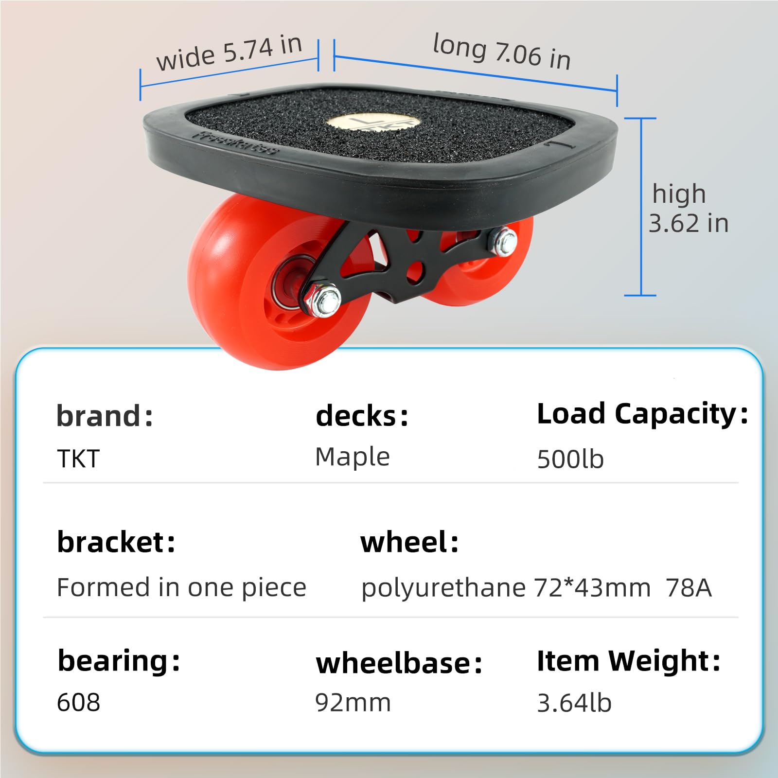TKT Beginner Portable Roller Road Drift Skates Plate with Cool Maple Deck Anti-Slip Board Split Skateboard?Colored?