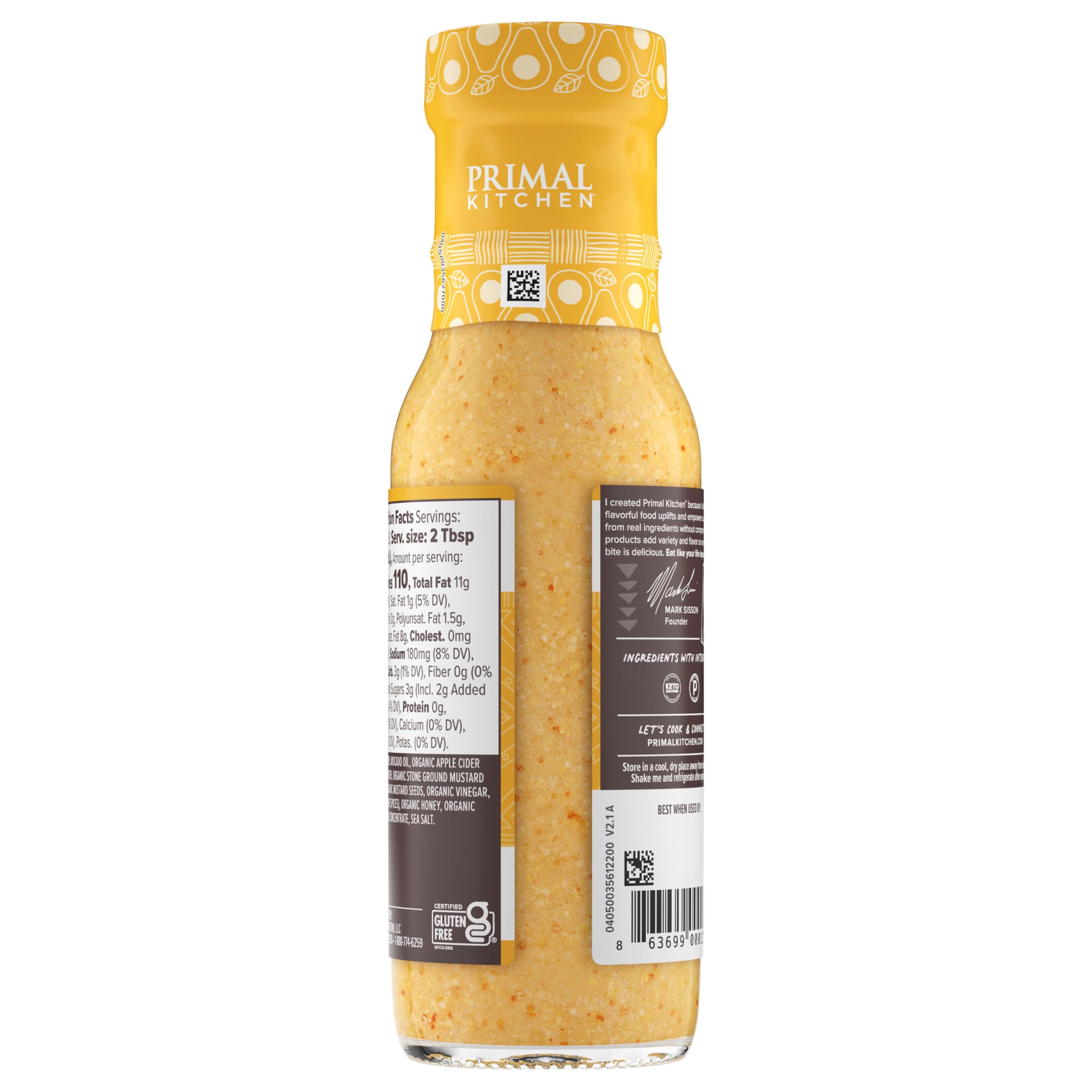 Primal Kitchen - Honig-Senf Vinaigrette - 8 Unze.