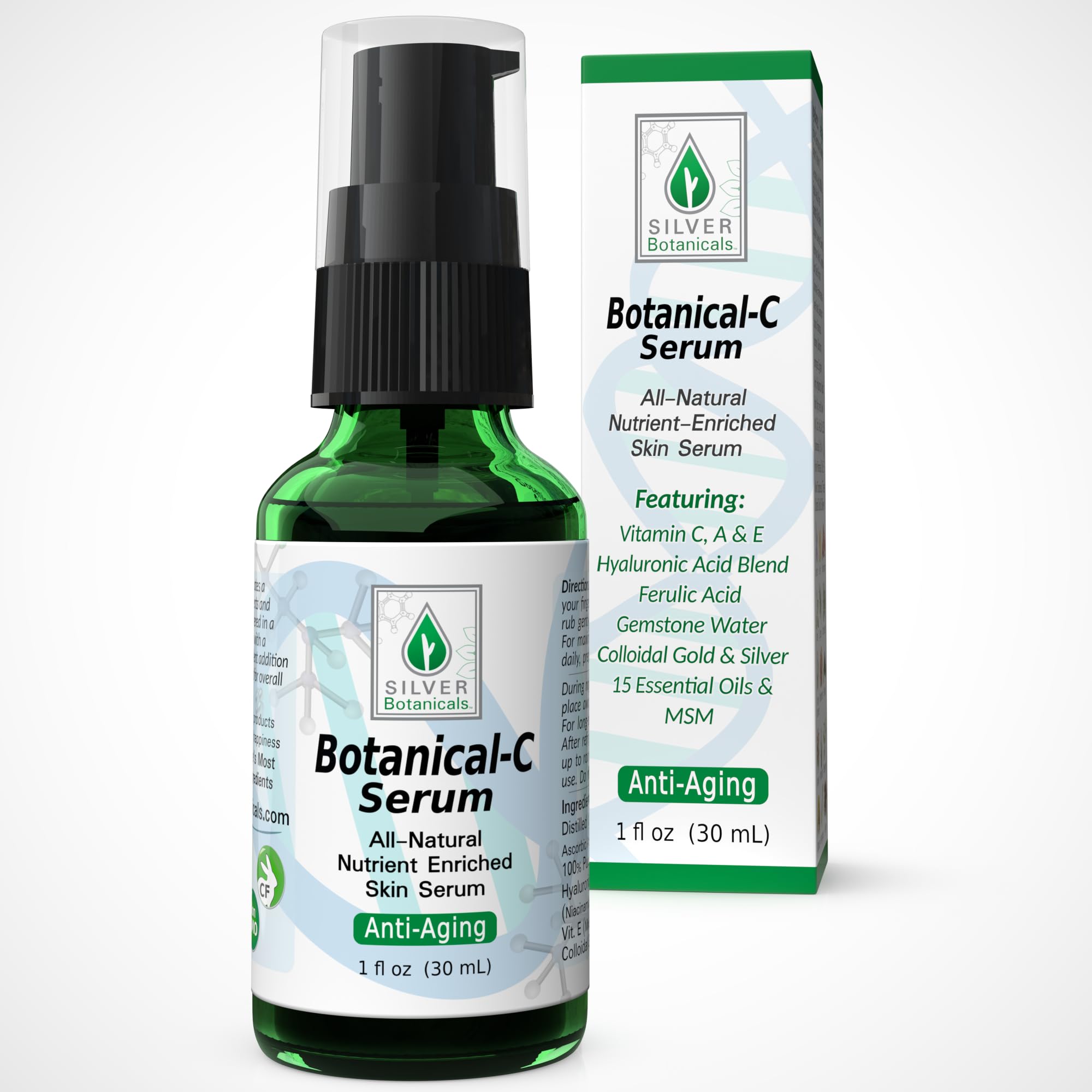 Botanical-C Serum, All-Natural Vitamin C Skin Serum - 1 oz. Treatment Pump