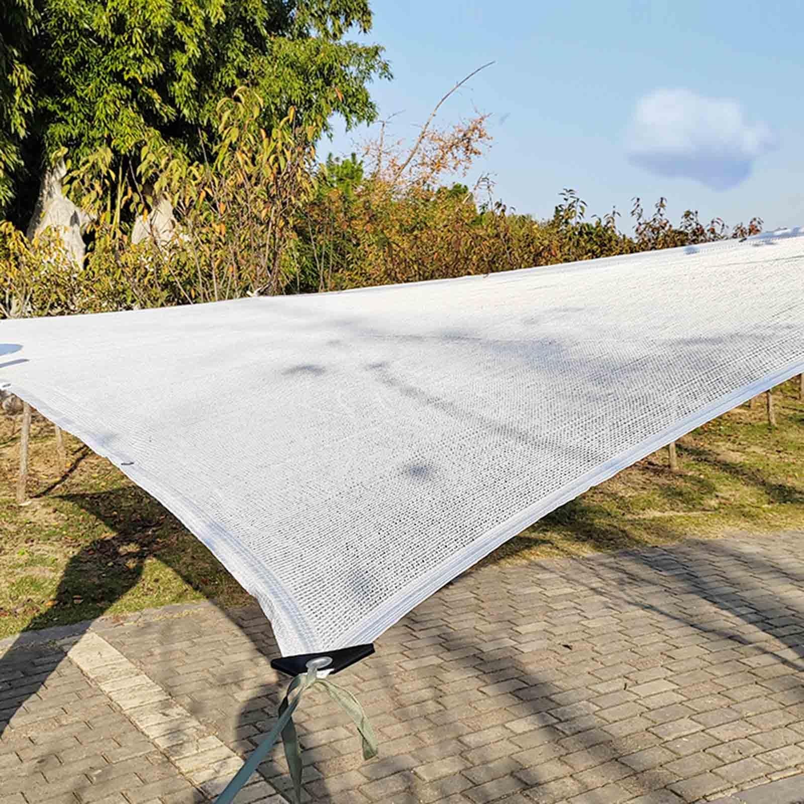 ALDNMBR White 55% Uv Sun Shade Cloth Breathable Hdpe Sunblock Mesh With Spaced Grommets Foldable Weather Resistant Shade Net For Greenhouse Kennel Patio Barn Outdoor Plant Cooling Cover White 3x8.0 m