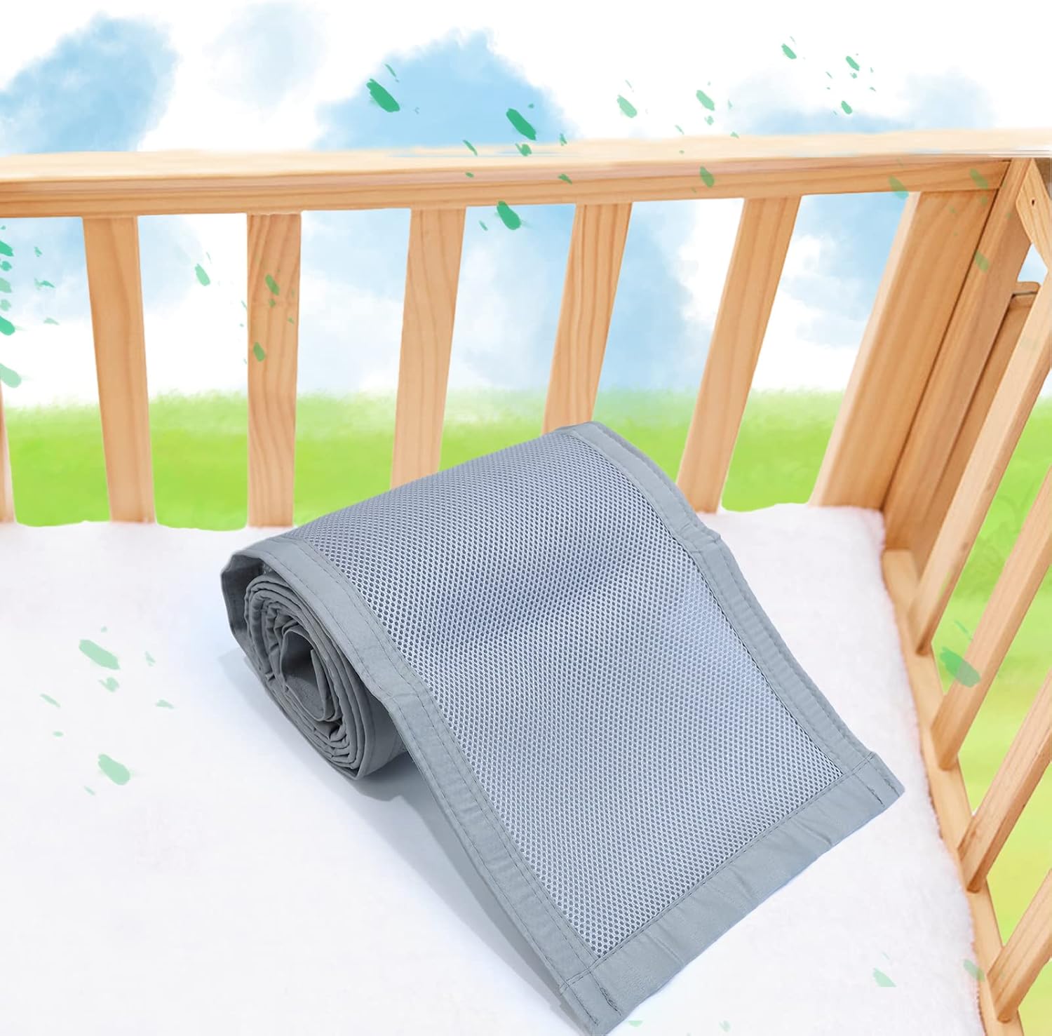 Cot Bumper Baby Boys Girls Nursery 4Sided Crib Bed Liner Bumper Set