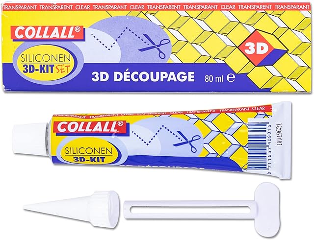 CollAll Silicon 1 Tube Including Tools, Transparent, 80 Milliliter