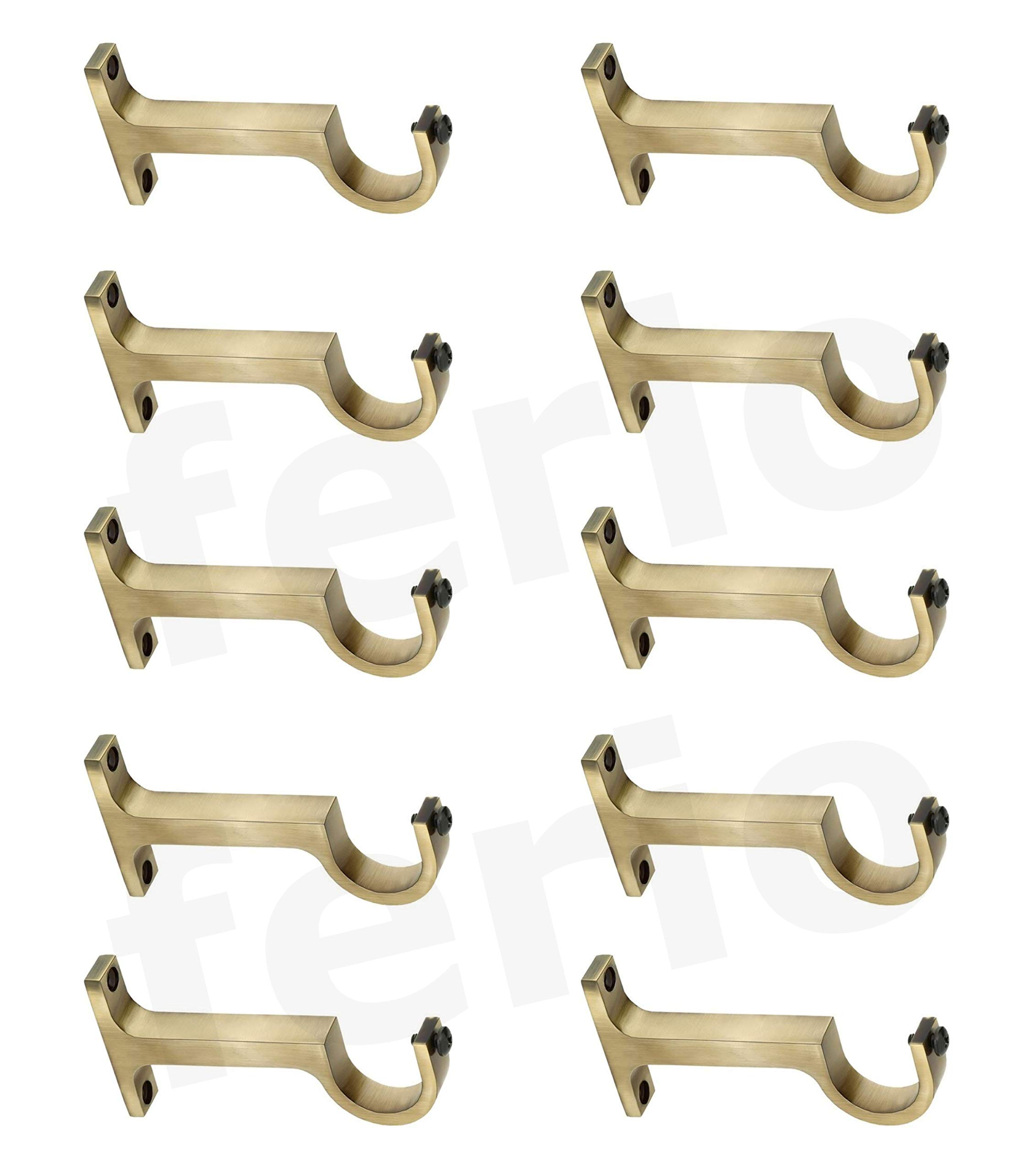 Arena Best Range Collection Aluminium Geometric Curtain Bracket Support Door And Window Fitting Hardware (Antique Brass, Standard) -Pack Of 10 Pcs-image-32