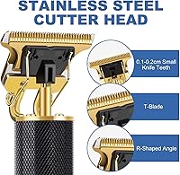 Vista 3 de YOGINGO Cortadora de pelo profesional para hombres, recortadora de barba para hombres, recortadora de pelo recargable inalámbrica Kit de aseo