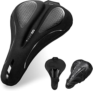 Funda Sillin Bicicleta, YOUNGDO Sillín Cubre Bicicleta Gel, Asiento de Bicicleta Gel, con Funda para Lluvia, para Bicicleta Estatica, de Carretera, de Montaña y Urbana