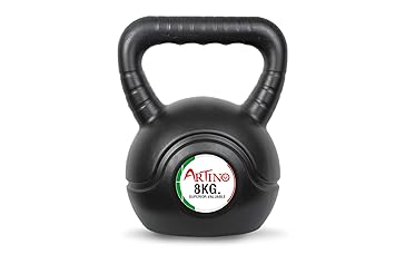 Artino Black Long Lasting 8 Kg PVC Kettlebell for Workout Great for Fullbody Workout, Cross-Training, Weight Loss & Strength Training - image, photos