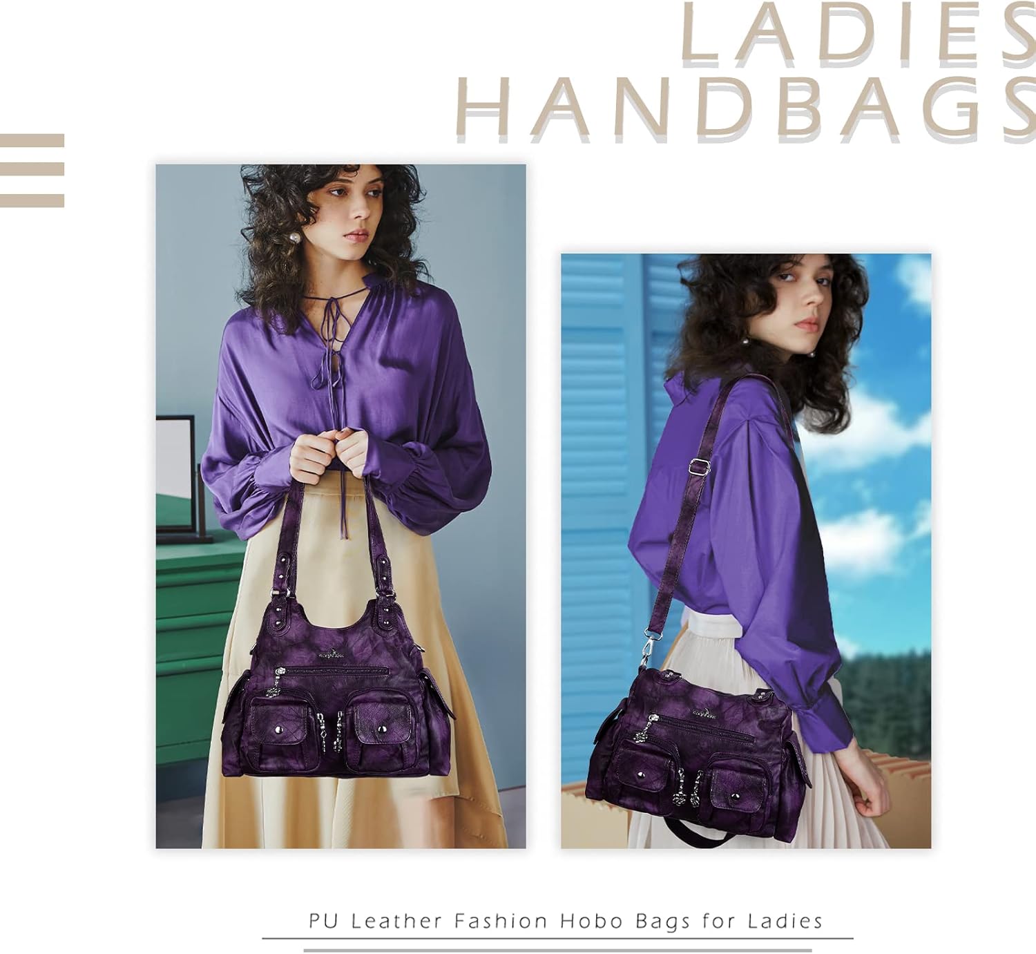 Angel Kiss Purses for Women Hobo Bag Soft PU Leather Shoulder Bag for Women - Image 7