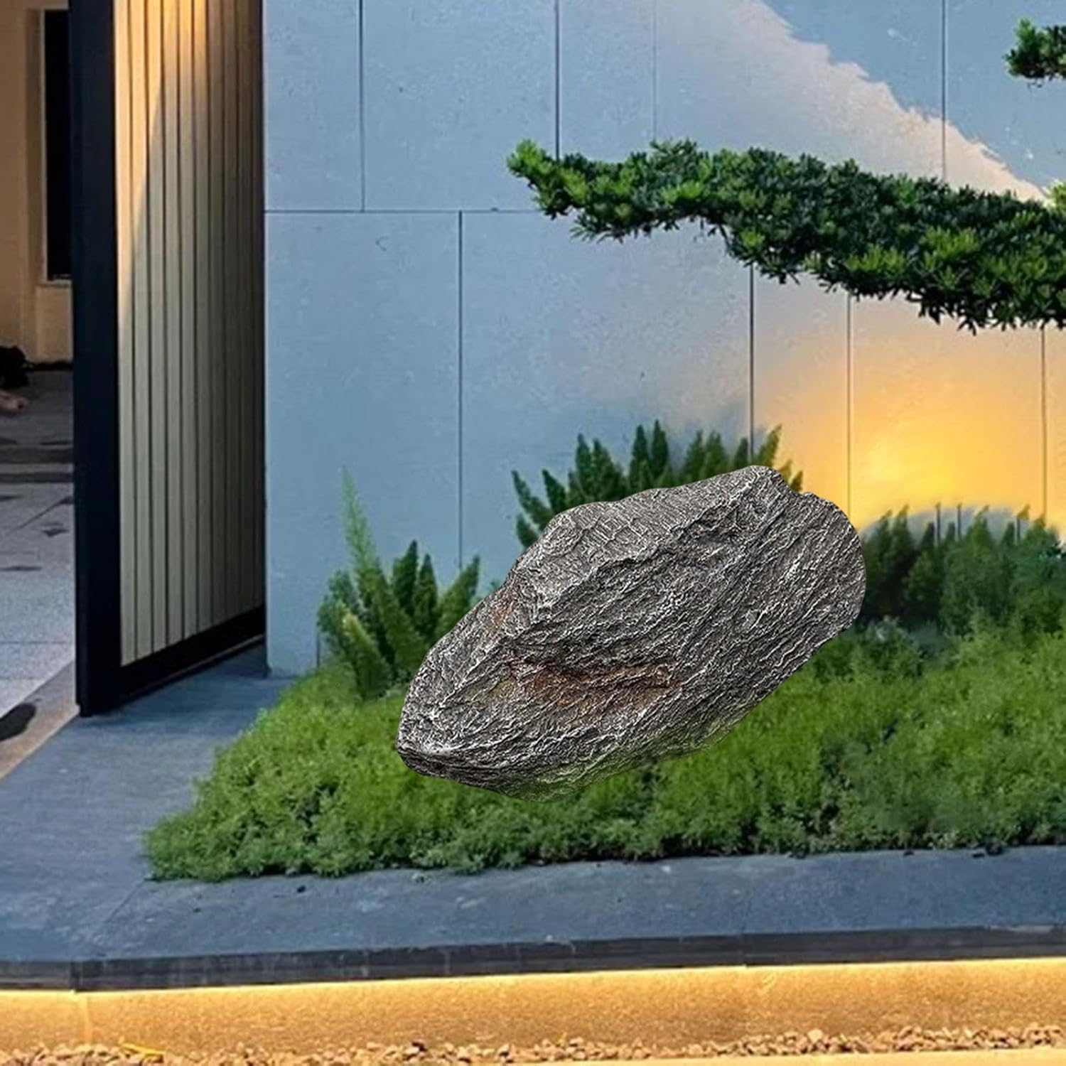 Mountain View Decor Ornament Lightweight Landscaping Statue Multipurpose Fish Tank Decoration for Micro Landscape 37x26x12cm (Gray 45x19x22cm)