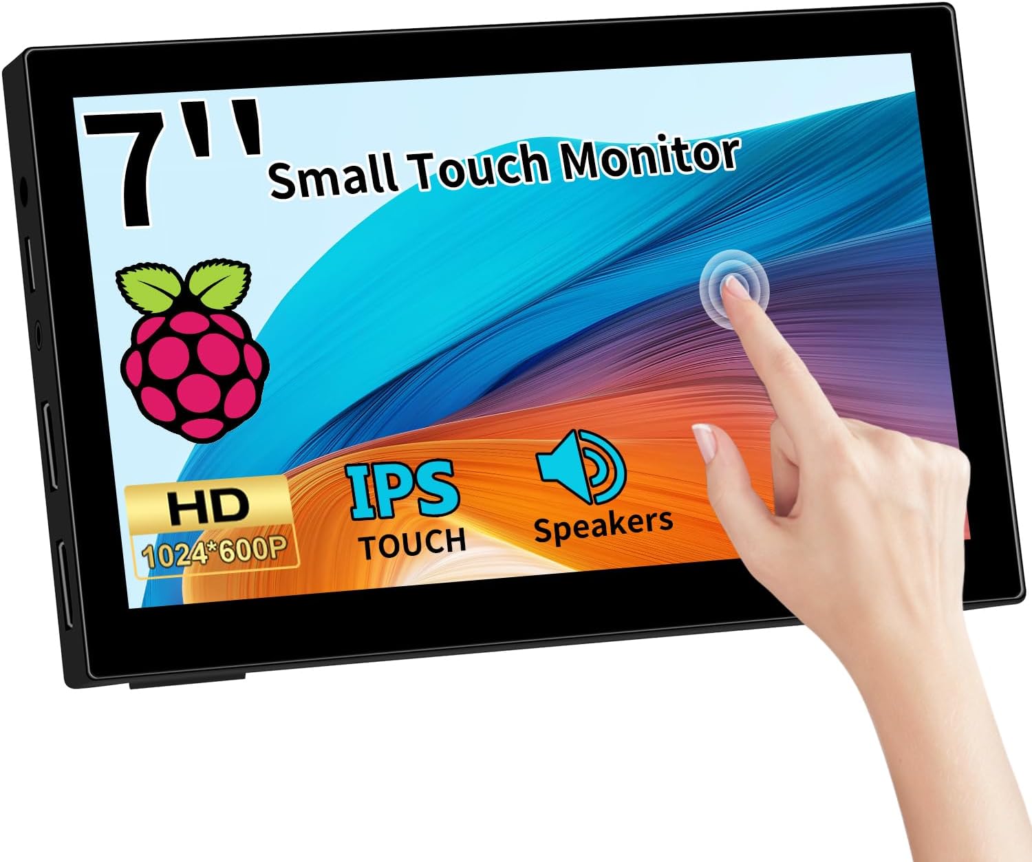 7 Inch Portable Monitor Touchscreen HD 1024x600 LED Display Dual HDMI Port Small Monitor for PC Raspberry Pi Laptop Computer Xbox PS4/5 Switch Built-in Speakers