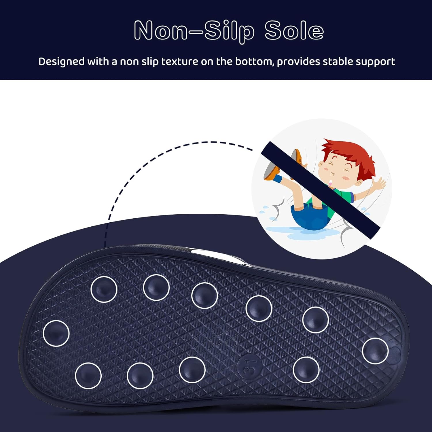 WateLves Girls & Boys Slide Sandals Kids Summer Slippers Slip On for Outdoor Beach Pool Shower (Little Kid/Big Kid) - Image 3