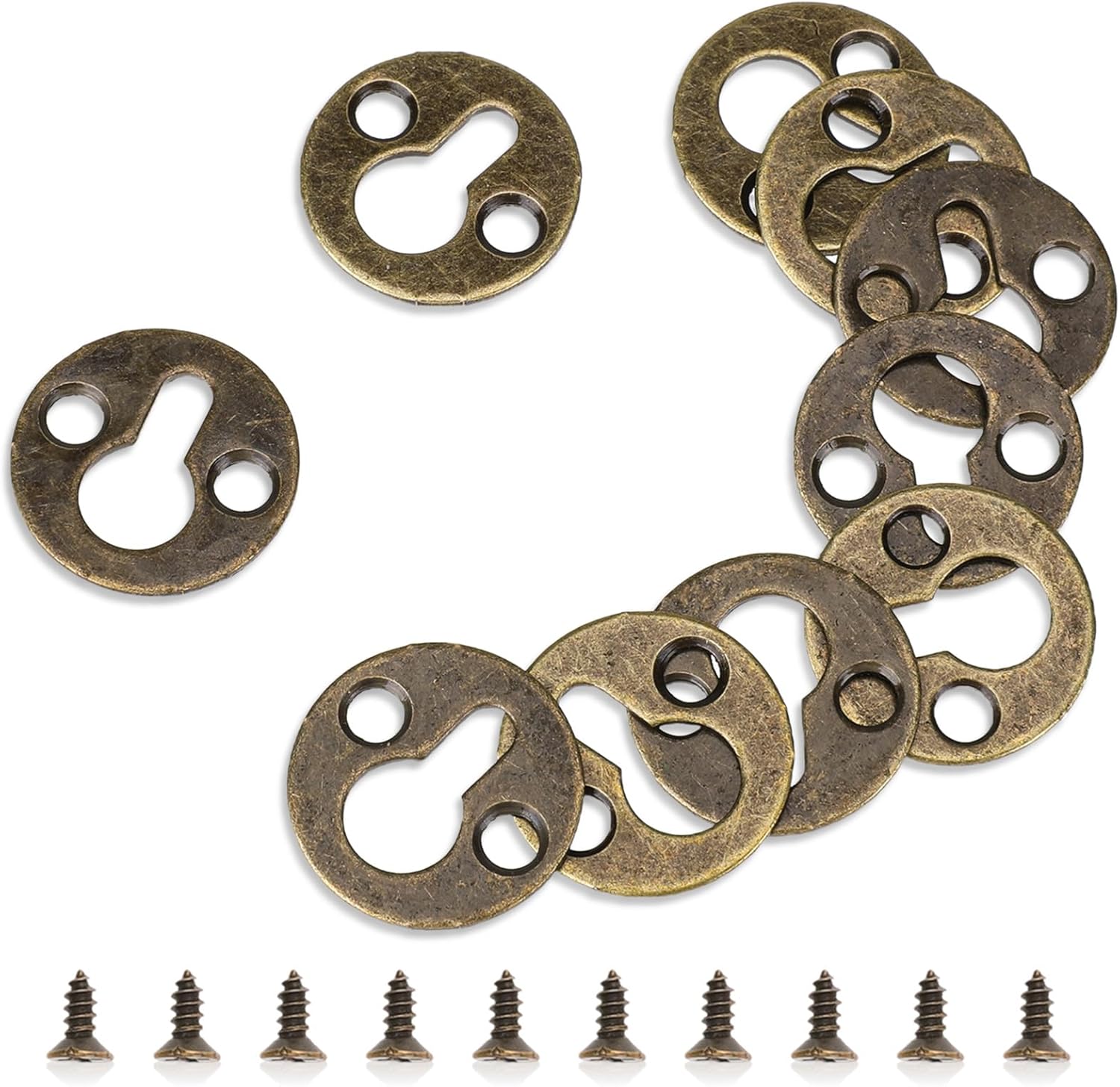 Keyhole Hangers,10 Pcs Round Metal Keyhole Hanging Films Shelf Brackets