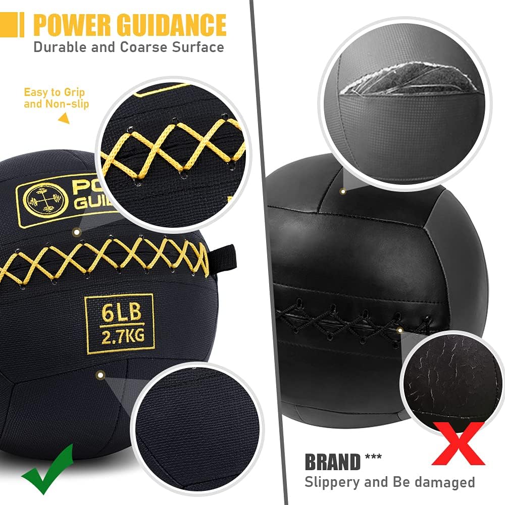 POWER GUIDANCE Textured Wall Ball, Slam Ball, Medicine Ball ​for Strength & Basics Exercises and Core Strength Training, Variety ​Weight Balls Perfect Matched Home Gym Exercises (10 lb) : Sports & Outdoors