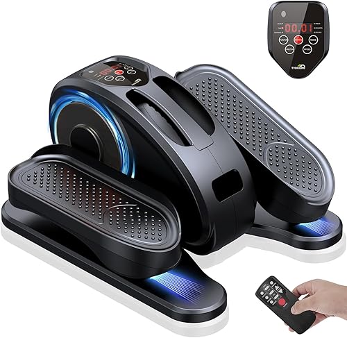 Máquina elíptica para debajo del escritorio, mini ejercitador de piernas elipse, pedal eléctrico sentado, totalmente montado, silencioso y compacto