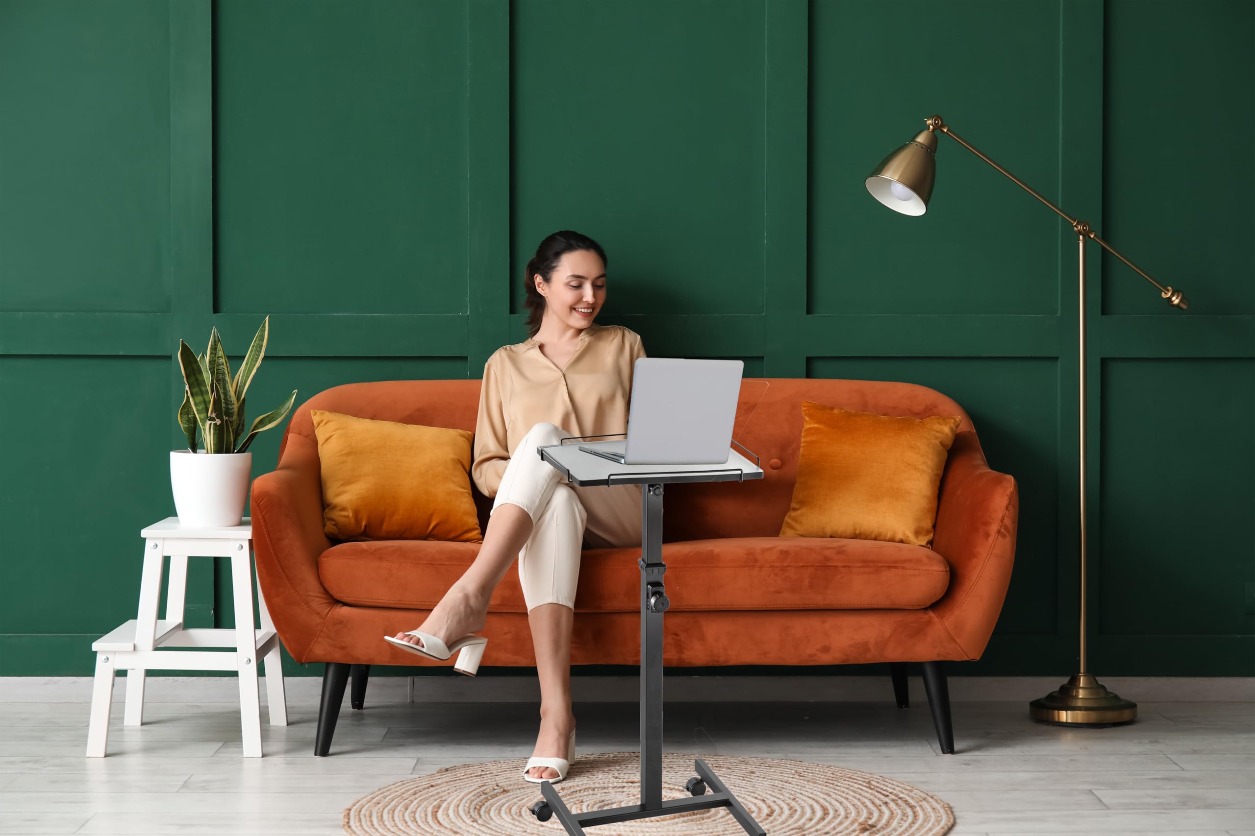 celexon Table de Projection PT2000B | Table pour Projecteur Réglable en Hauteur avec roulettes & Plateau Inclinable (Jusqu’à 20°) | Hauteur 80–125 cm | Mobile & Polyvalente pour Bureau & Éducation
