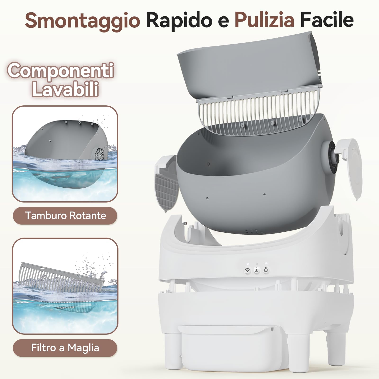 JUMMICO lettiera gatto autopulente，12L lettiera autopulente per gatti xxl