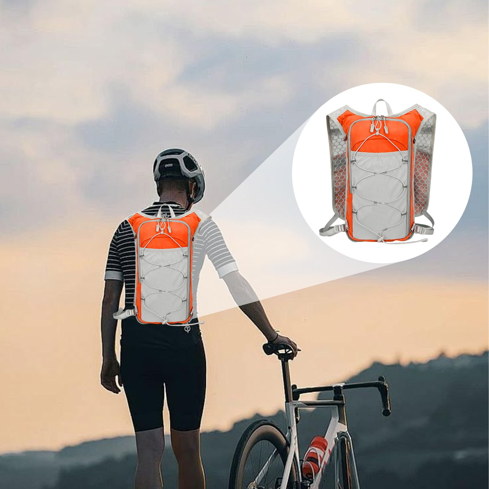 Gilet D'Hydratation Pour La Course | Gilet D'Hydratation Réglable Avec Bandes Réfléchissantes - Sac à Eau pour Cyclisme - pour Course Randonnée Cyclisme Jogging Équitation Sports Marche en Plein