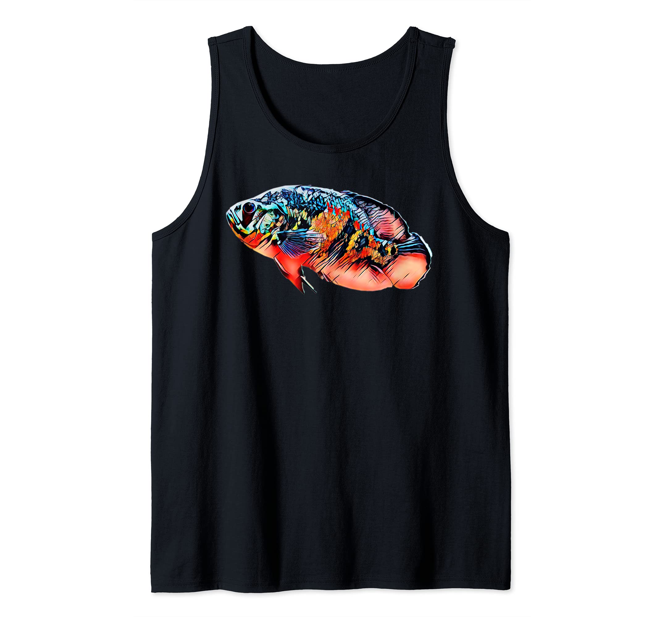 Scary Knight Clothing Tiger Oscar Cichlid Fish Tank Top, Black