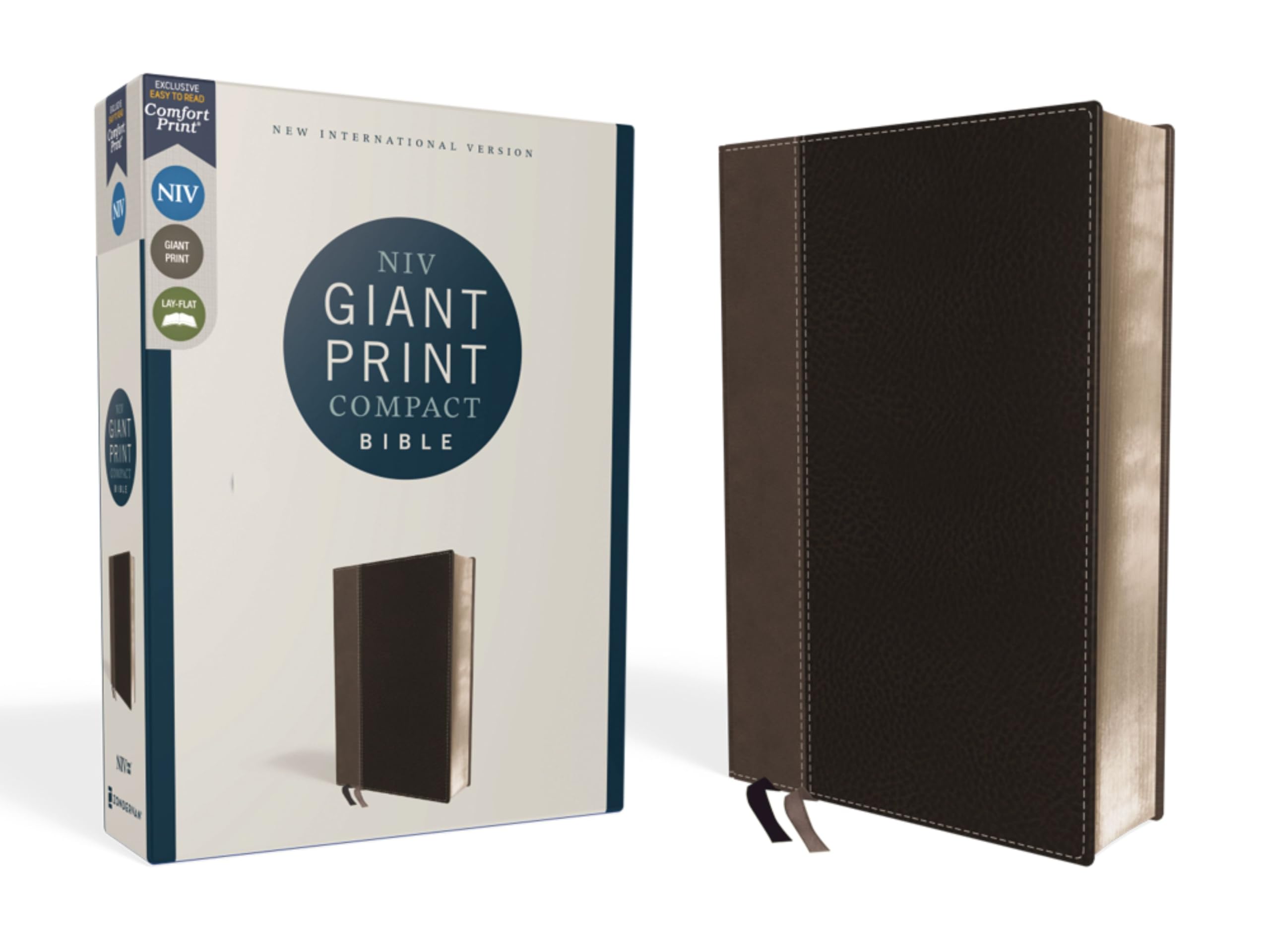 NIV, Giant Print Compact Bible, Leathersoft, Black, Red Letter, Comfort Print Imitation Leather – Large Print, June 23, 2020