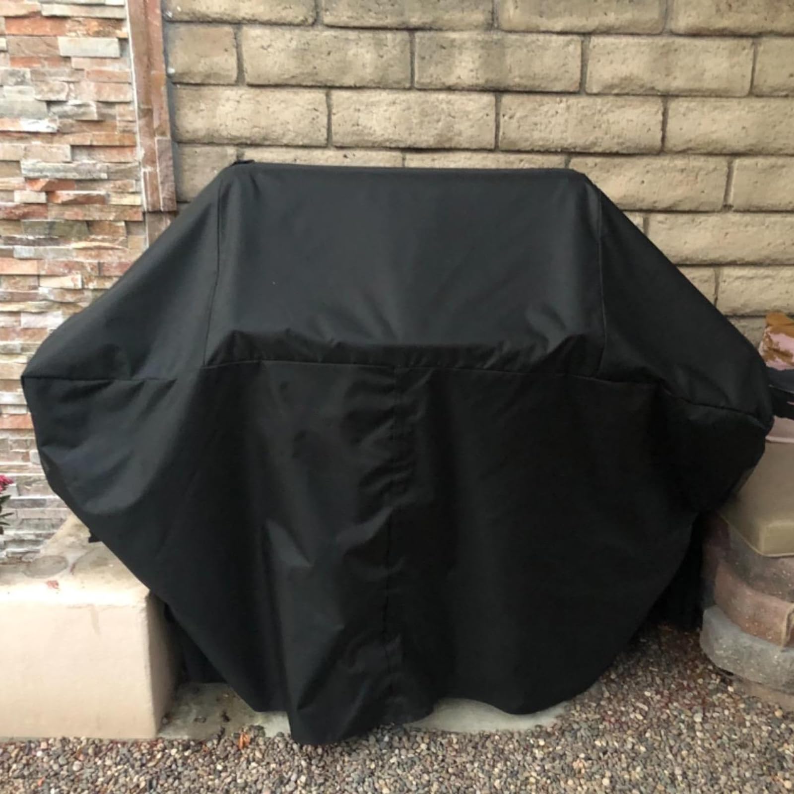 Grillabdeckung 61500 für Napoleon Prestige PRO 500 und Prestige 500 Grill, 600D strapazierfähiges PU-Material, wasserdichte Grillabdeckung, Klettverschluss, verstellbare Schnallenriemen