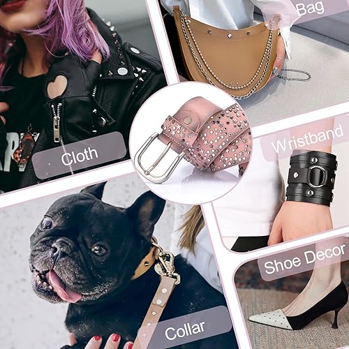 Miniatura 6 de 200 juegos de remaches de cuero, remaches de doble tapa de 0.236 pulgadas, remaches tubulares de metal, remaches de cuero para tela, collar de