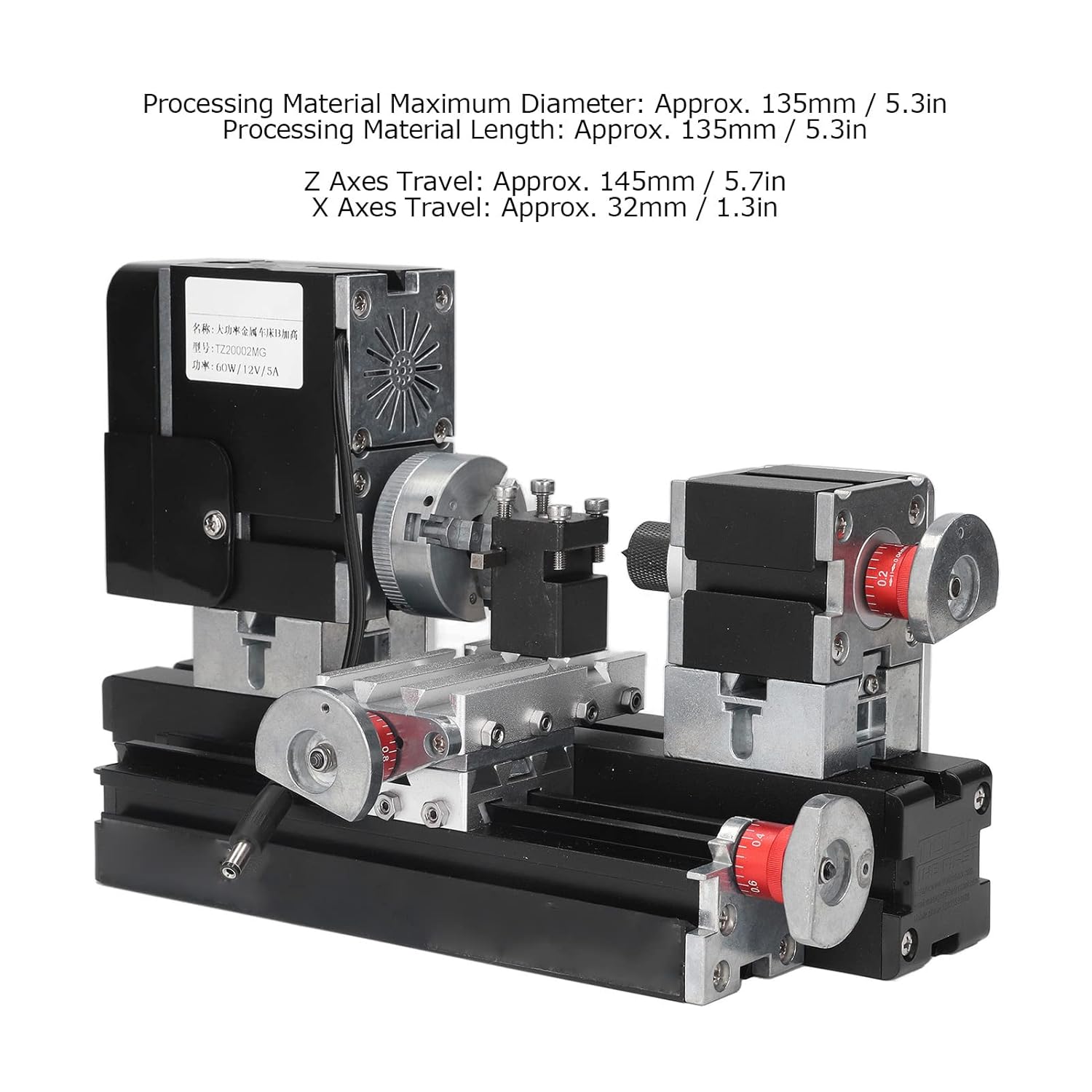 Mini Lathe Kit, 12V DC 60W 12000RPM High Power Micro Lathe Machine mini Lathe Machine with Drill Chuck Mini Metal Lathe Machine, Power Metal Lathes (US Plug) Wen Lathe Power lathes