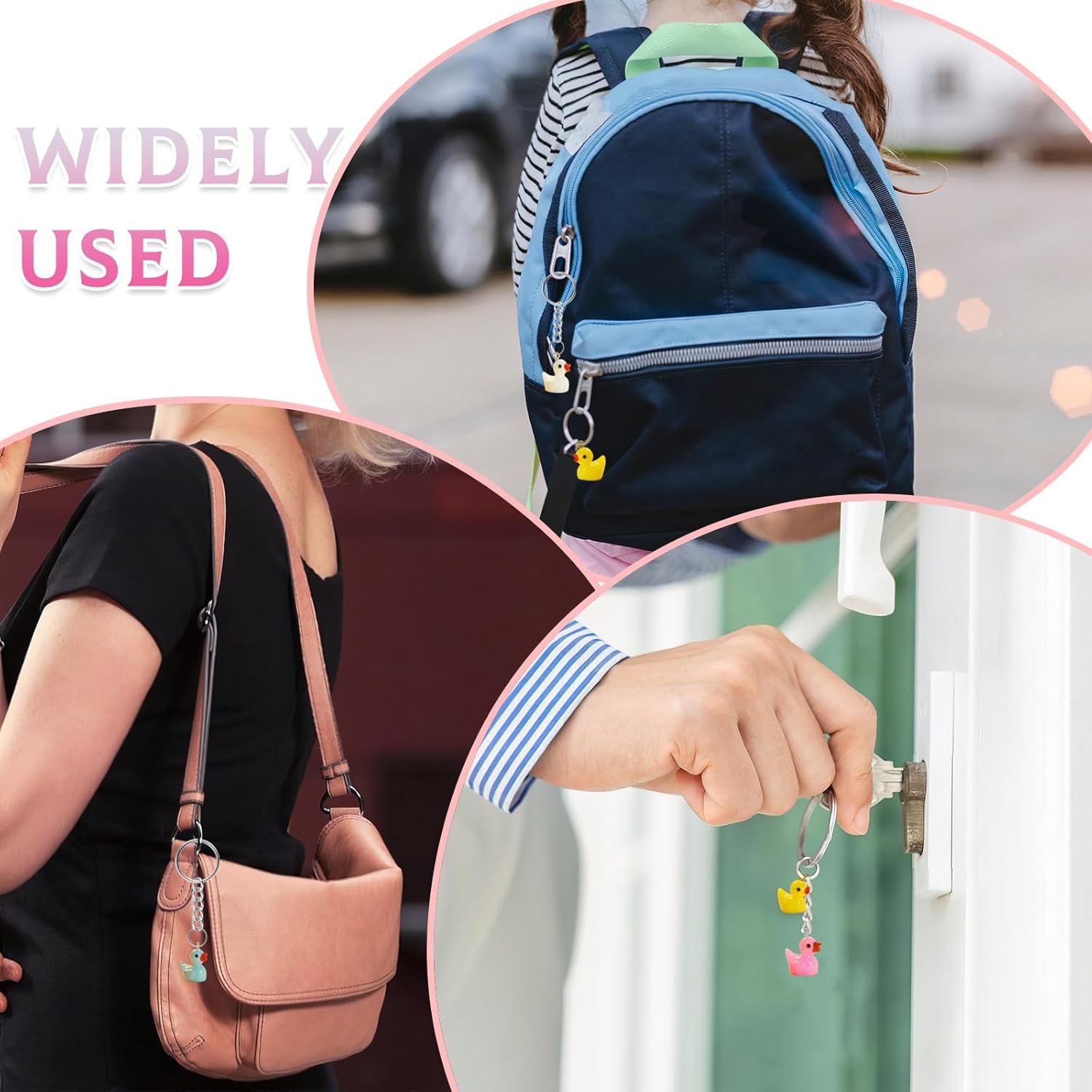 70 PCS Duck Charms for Jewelry Making, Mini Resin Duck DIY Duck Pendants with Screw Eye Pin, Duck Beads for Bracelets for Bracelet Necklace Earrings Keychain Crafts - Image 5