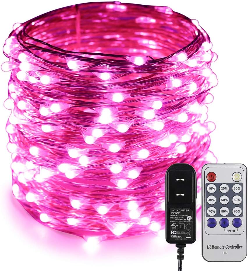 ER CHEN LED String Lights Plug in, 66Ft/20M 200 LED Silver