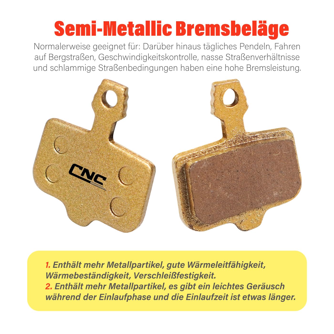 CNCLOL Bremsbeläge Für Sram Avid Elixir - Polymetallisch Für MTB Scheibenbremsen