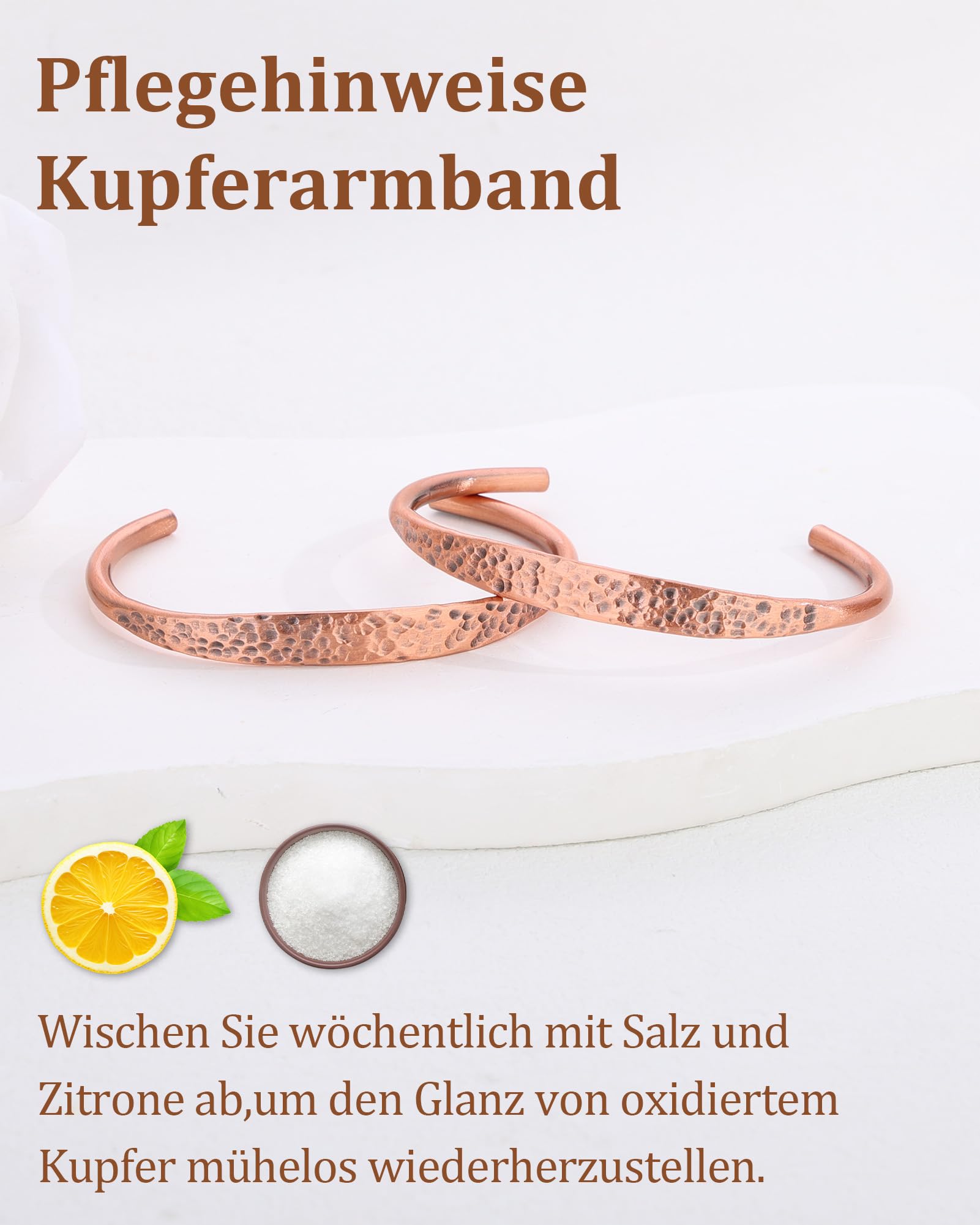 BioMag Pure Kupfer Armband - Kupfer Armband für Männer & Frauen - 100% Fest, Roh & Unbeschichtet Handgefertigte Tibetische Manschette Armband