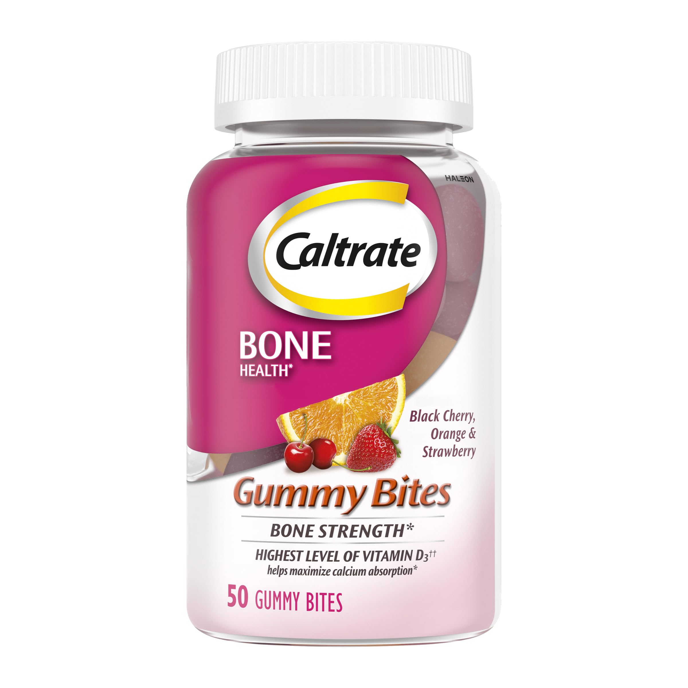 Caltrate Gummy Bites 600 Plus D3 Vitamin D and Calcium Supplement, 50 Count 50 Count (Pack of 1) Gummy Bites