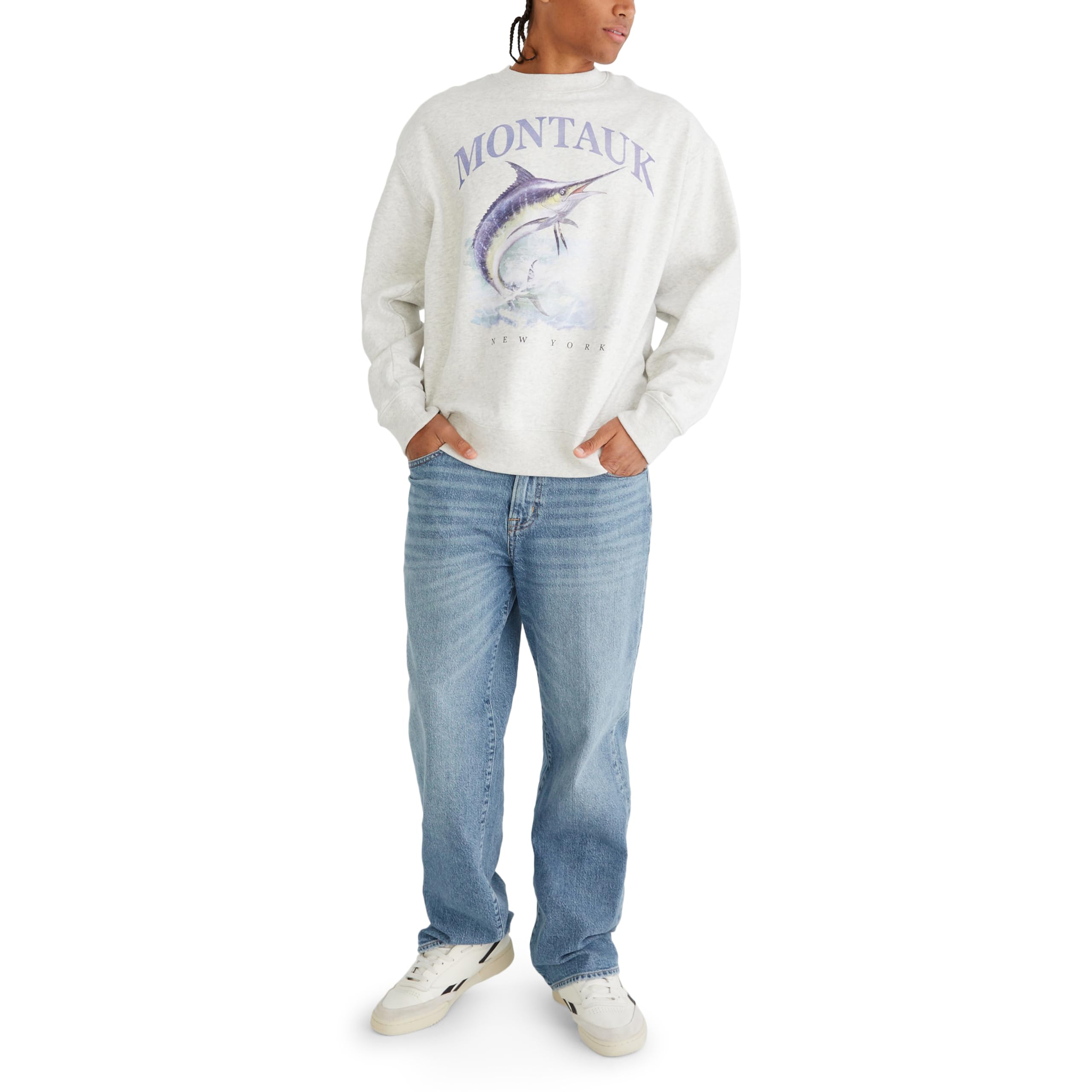 Aeropostale Herren Montauk Crew Sweatshirt Sweatshirt (1er Pack)