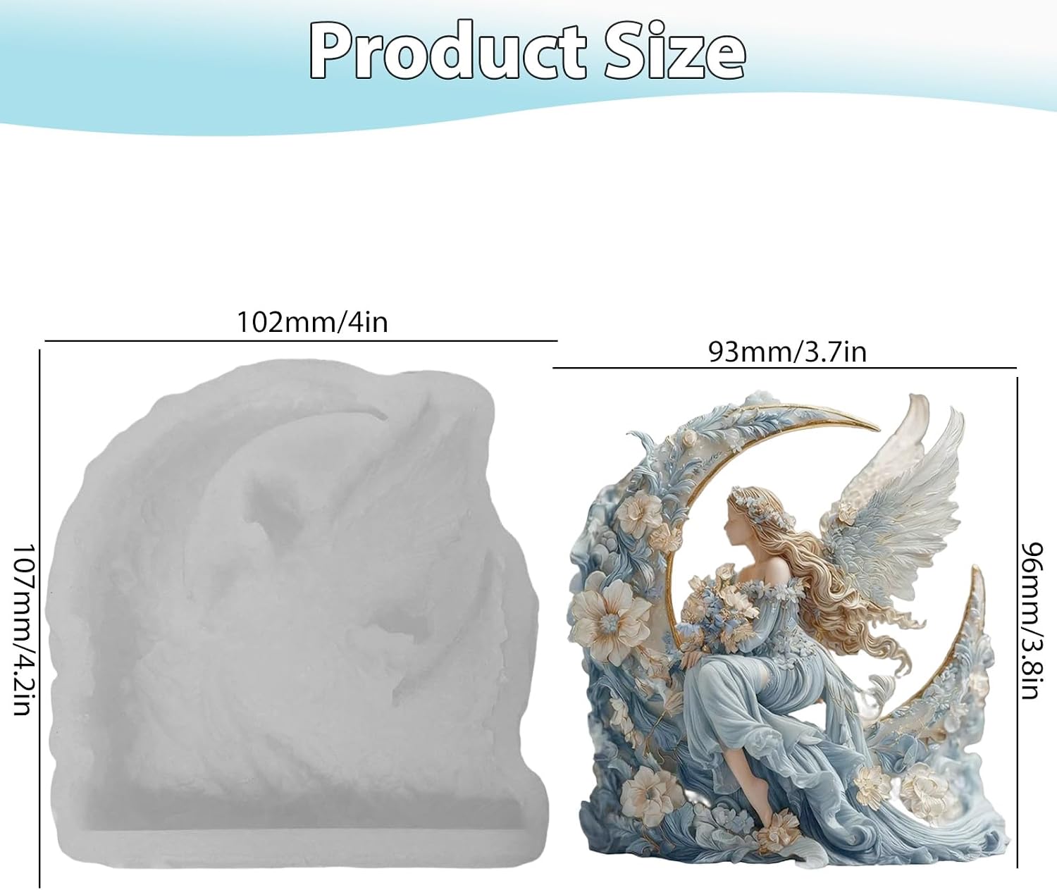 Angel Goddess Candle Mold, Wing Angel Girl Candle Molds for Candle Making, Epoxy Resin Casting Molds for DIY Resin Craft, Handmade Wax & Home Decor