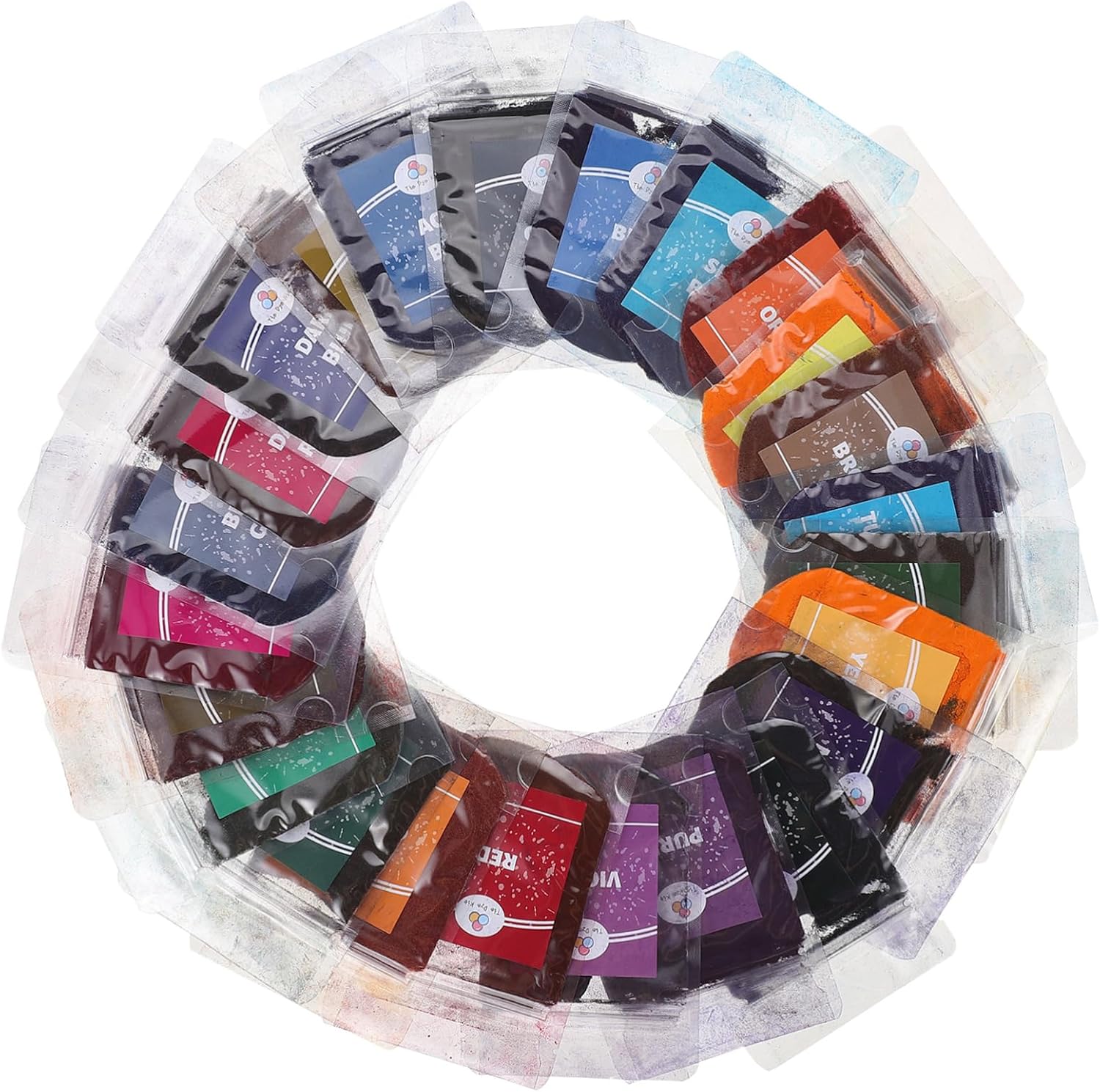 NUOBESTY Permanent Tie Dye Powder Colors for Fabric Dyeing Non Toxic Bright Clothes Dyeing Supplies for Adults for DIY Tie Dye Party and Halloween Craft Each Bag