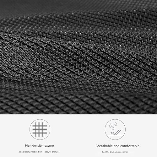 Miniatura 7 de Silla de oficina de malla con respaldo medio, ergonómica, giratoria, silla de computadora de malla negra con lumbar de altura ajustable (E)