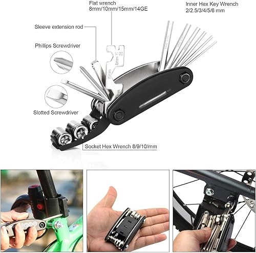Miniatura 5 de DAWAY Kits de herramientas de reparación de bicicletas, bolsa de reparación de bicicletas y bomba de bicicleta de 120 PSI o bolsa de sillín con