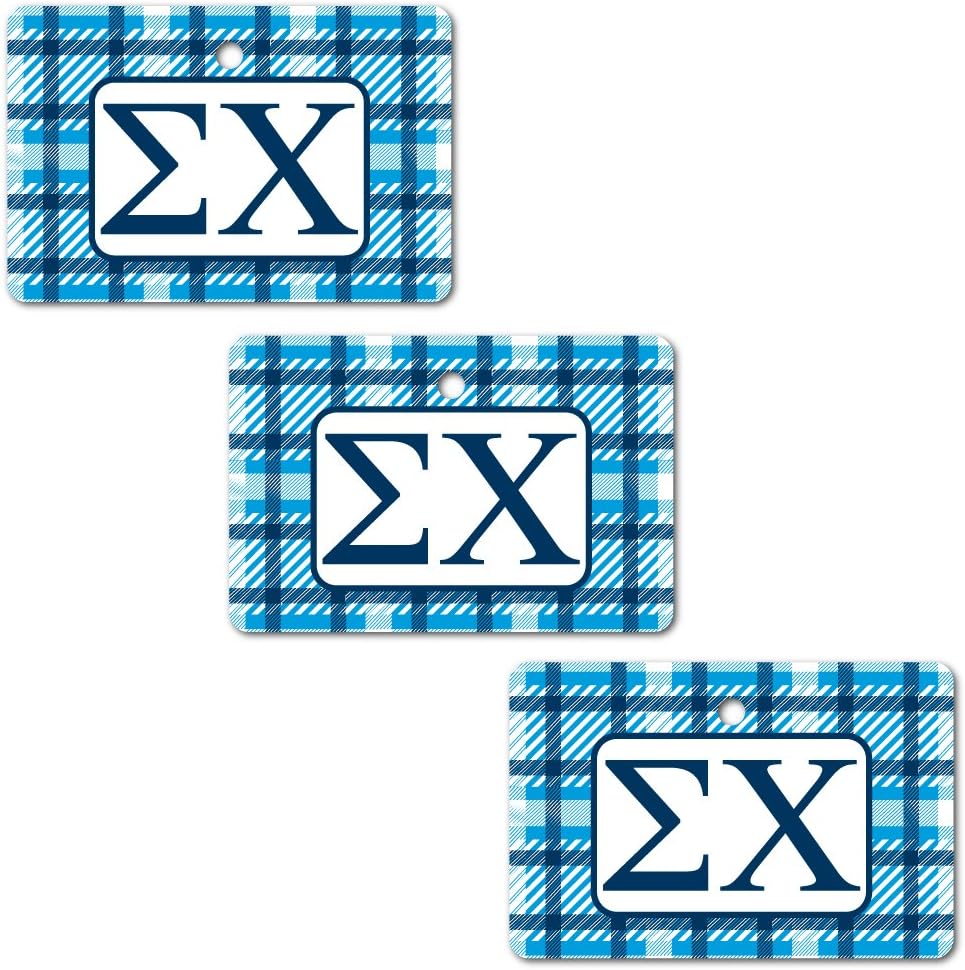 VictoryStore Holiday Ornaments - Sigma Chi Rectangle Ornament, Set of 3