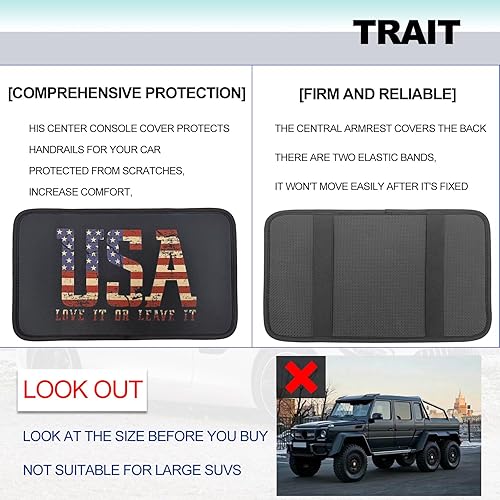 Miniatura 5 de NOTISH Funda para consola central de automóvil, impermeable, protector de caja de asiento para reposabrazos, accesorios de decoración cómodos y