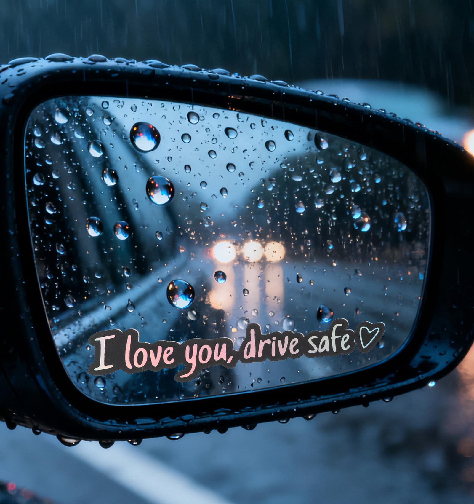 5Pcs I Love You Drive Safe Mirror Sticker, I Love You Drive Safe Sticker for Rearview & Side Mirrors, Waterproof Vinyl Loves Message Decoration, Funny Gift for Couples & Family