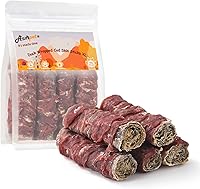 Vista 7 de ASMPET Golosinas masticables para perros, palitos de bacalao envueltos en pollo, sin cuero crudo y sin granos, para recompensas de entrenamiento