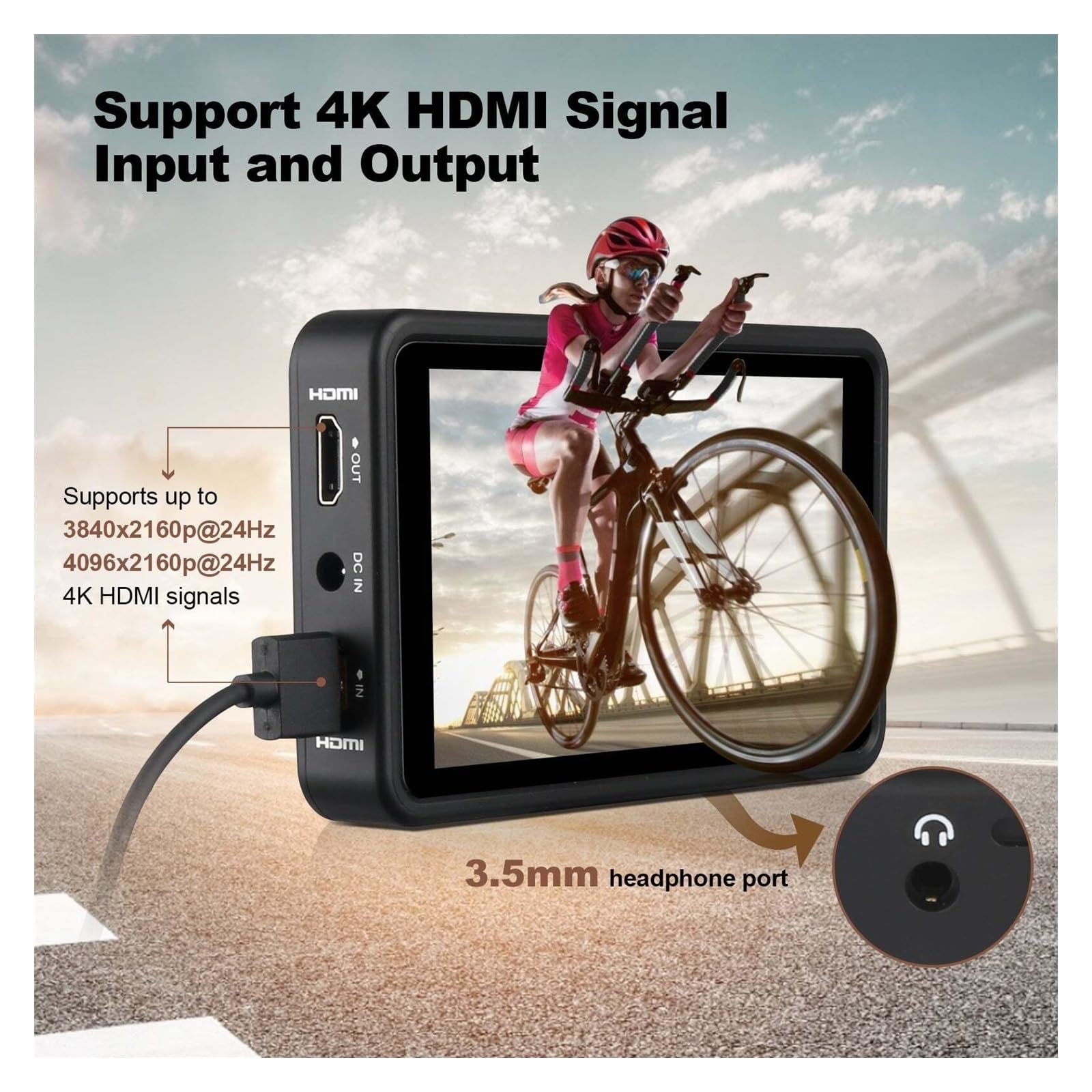 Kamera z ekranem, R5II 4K 5,5-calowy monitor dotykowy Full HD HDR 3D LUT 1920x1080 IPS Monitor terenowy do kamery